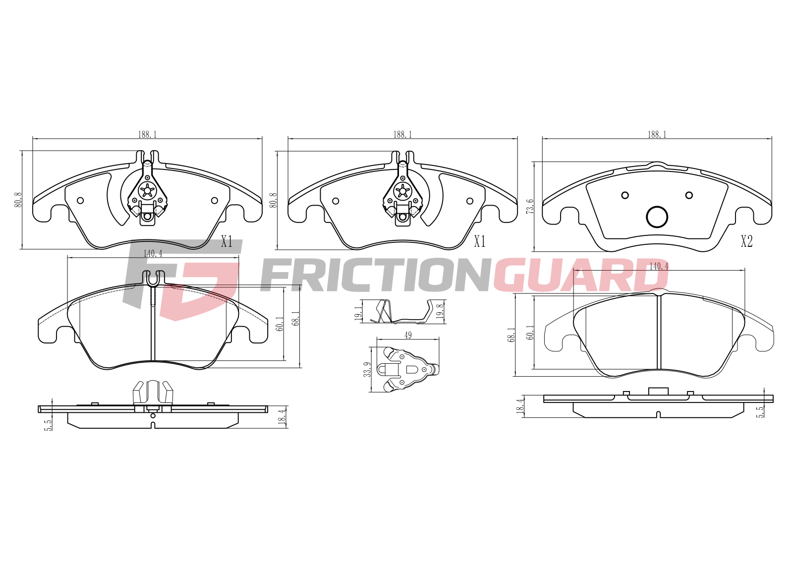 FrictionGuard Brake Pad For Mercedes-Benz - product image 2