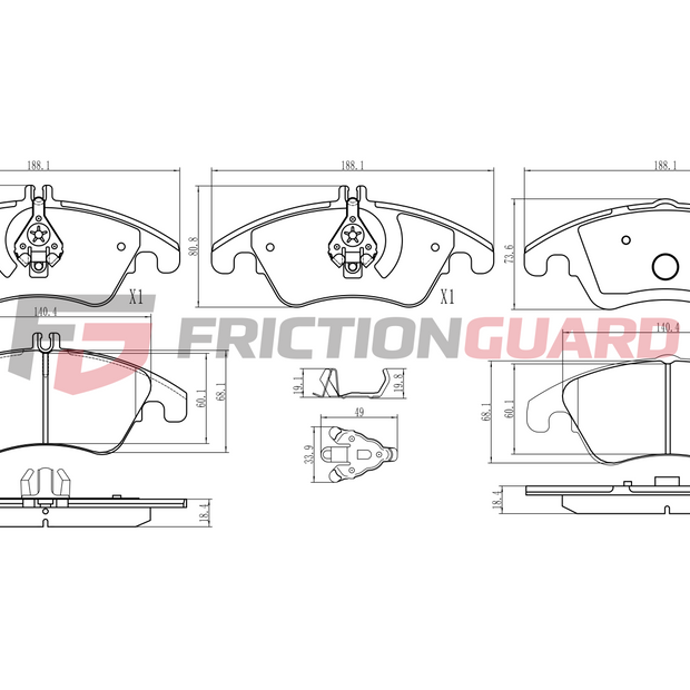 FrictionGuard Brake Pad For Mercedes-Benz - product image 2