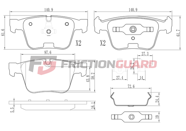 FrictionGuard Brake Pad For Mercedes-Benz - product image 2