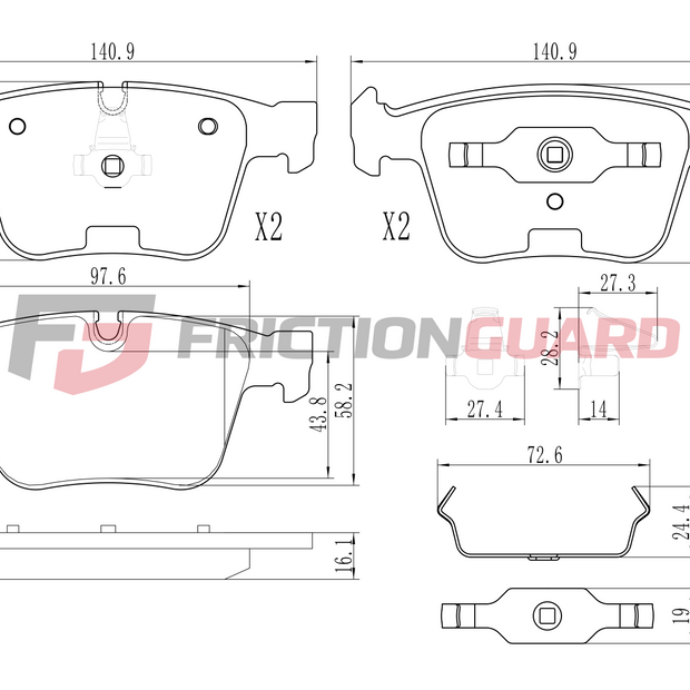 FrictionGuard Brake Pad For Mercedes-Benz - product image 2