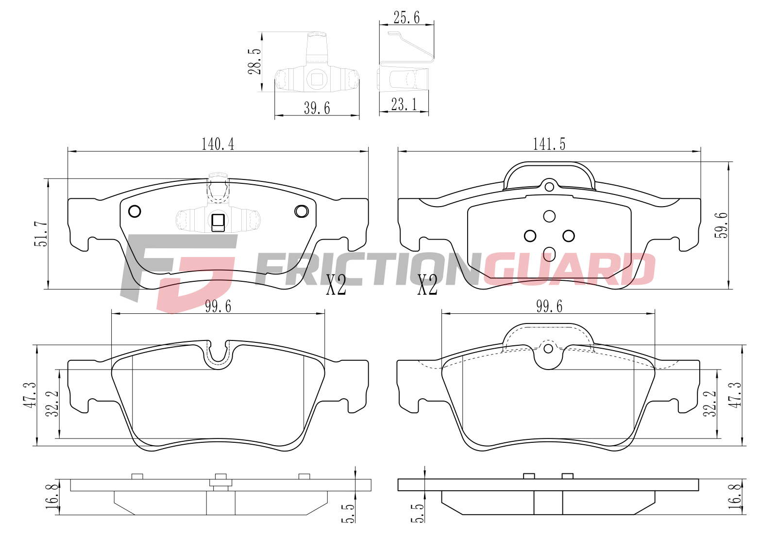 FrictionGuard Brake Pad For Mercedes-Benz - product image 2