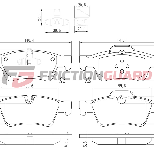 FrictionGuard Brake Pad For Mercedes-Benz - product image 2
