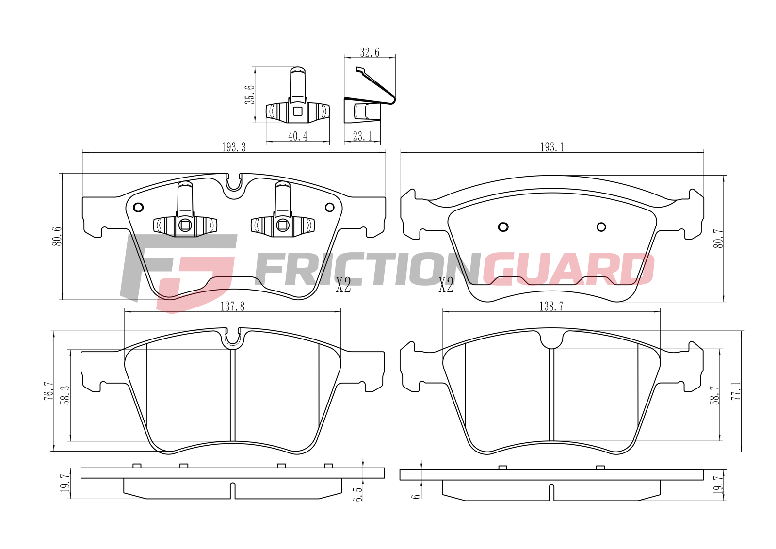 FrictionGuard Brake Pad For Mercedes-Benz - product image 2