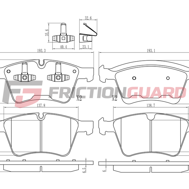 FrictionGuard Brake Pad For Mercedes-Benz - product image 2