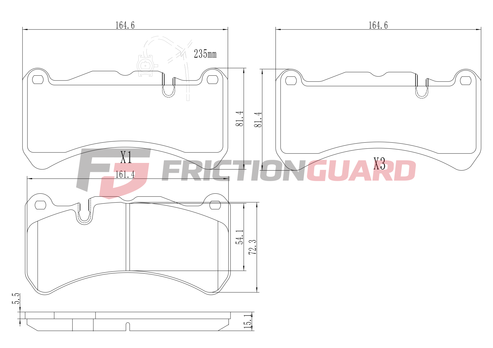 FrictionGuard Brake Pad For Mercedes-Benz - product image 2