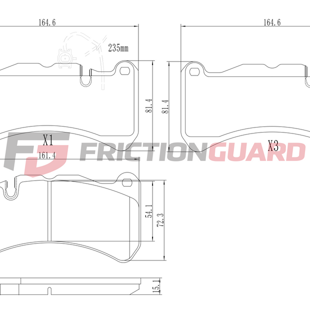 FrictionGuard Brake Pad For Mercedes-Benz - product image 2