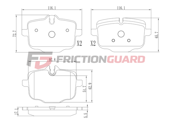 FrictionGuard Brake Pad For Mercedes-Benz - product image 2