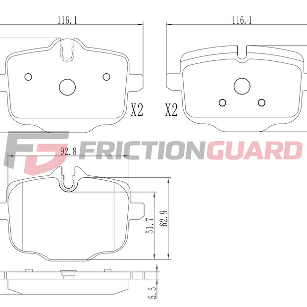 FrictionGuard Brake Pad For Mercedes-Benz - product image 2