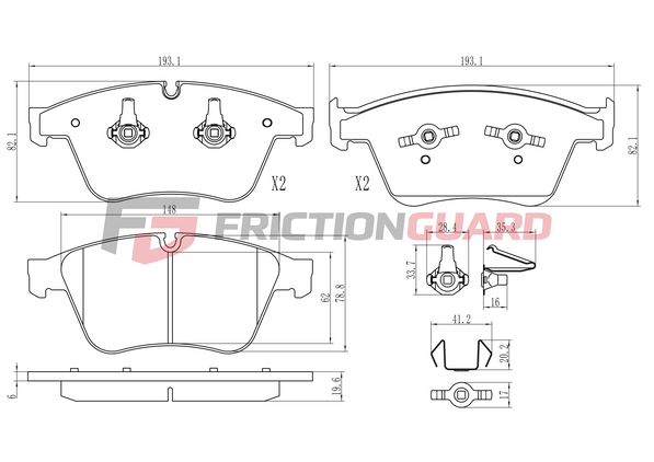 FrictionGuard Brake Pad For Mercedes-Benz - product image 2