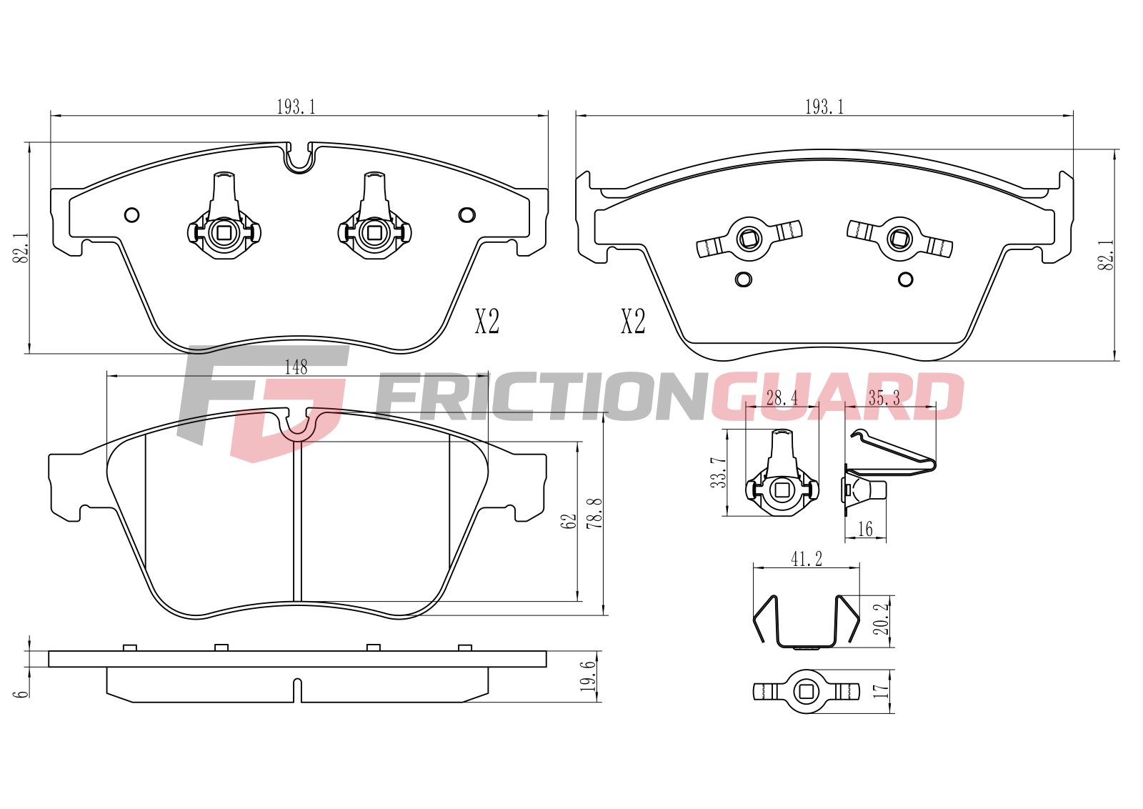 FrictionGuard Brake Pad For Mercedes-Benz - product image 2