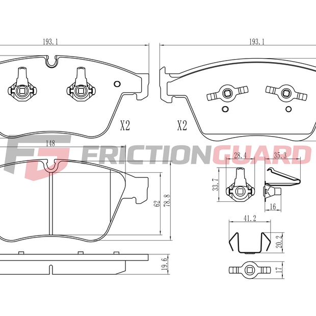 FrictionGuard Brake Pad For Mercedes-Benz - product image 2