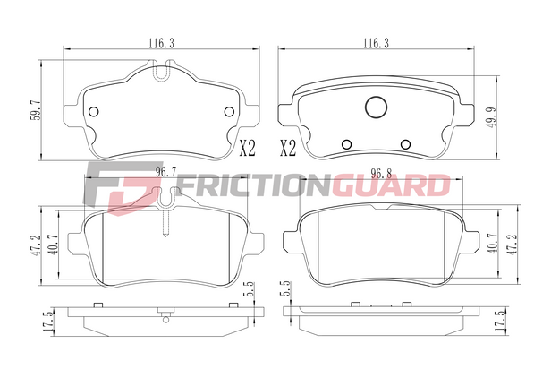 FrictionGuard Brake Pad For Mercedes-Benz - product image 2