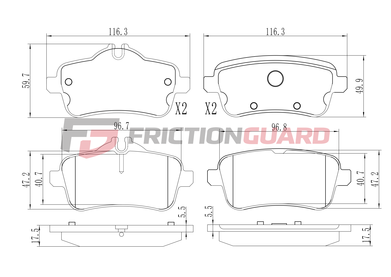 FrictionGuard Brake Pad For Mercedes-Benz - product image 2