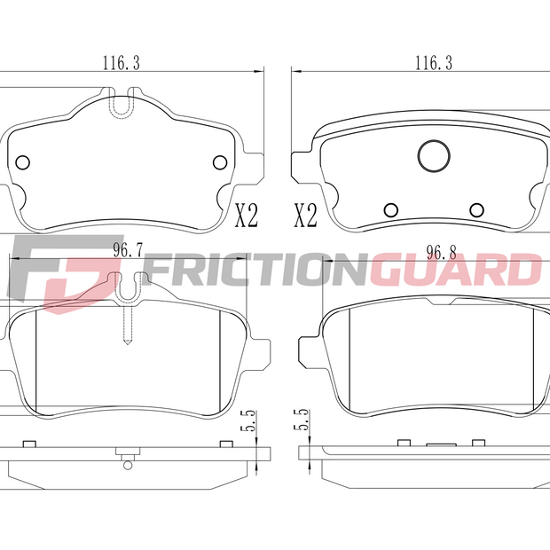 FrictionGuard Brake Pad For Mercedes-Benz - product image 2