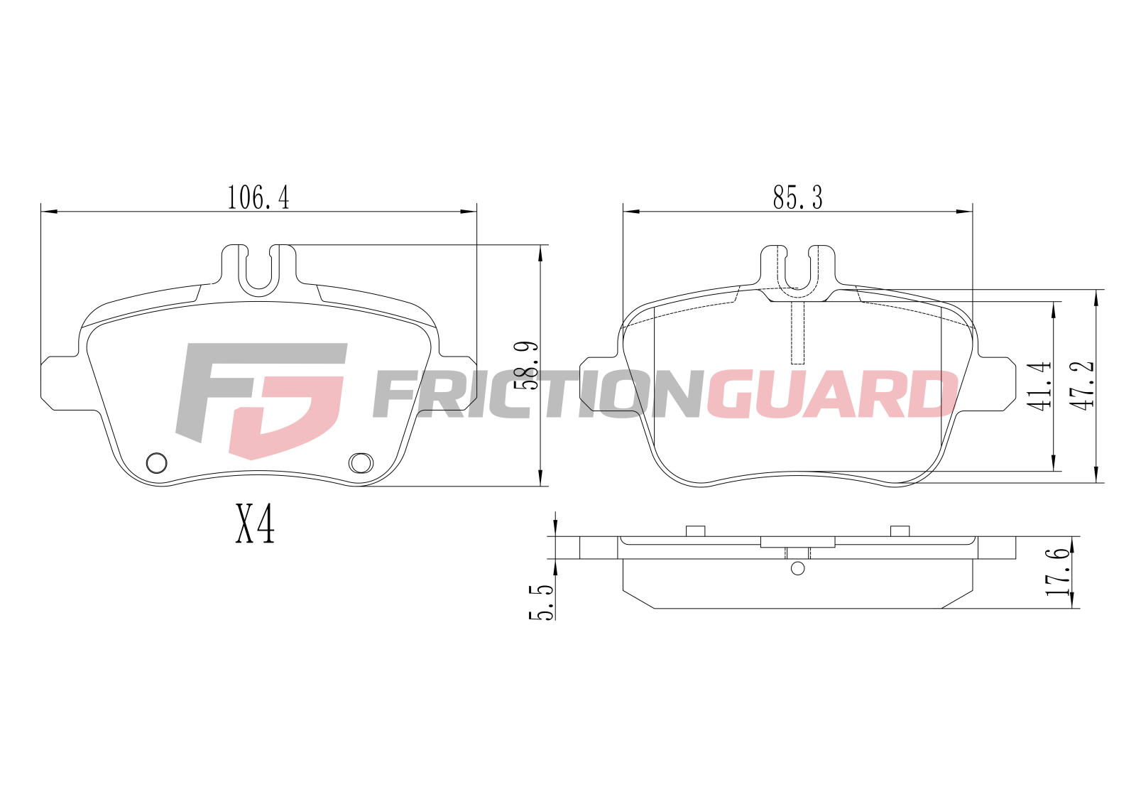 FrictionGuard Brake Pad For Mercedes-Benz - product image 2