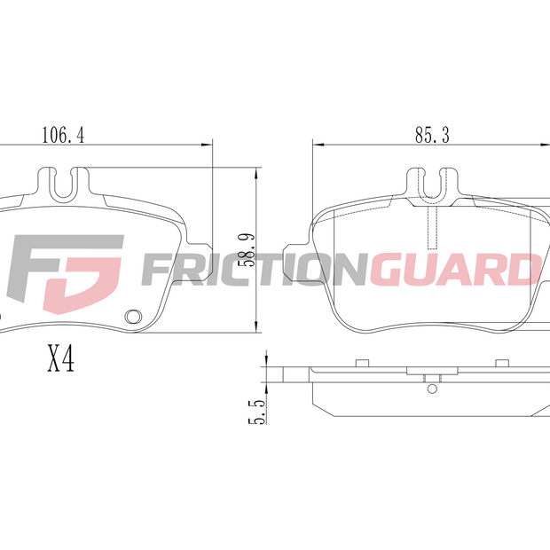 FrictionGuard Brake Pad For Mercedes-Benz - product image 2