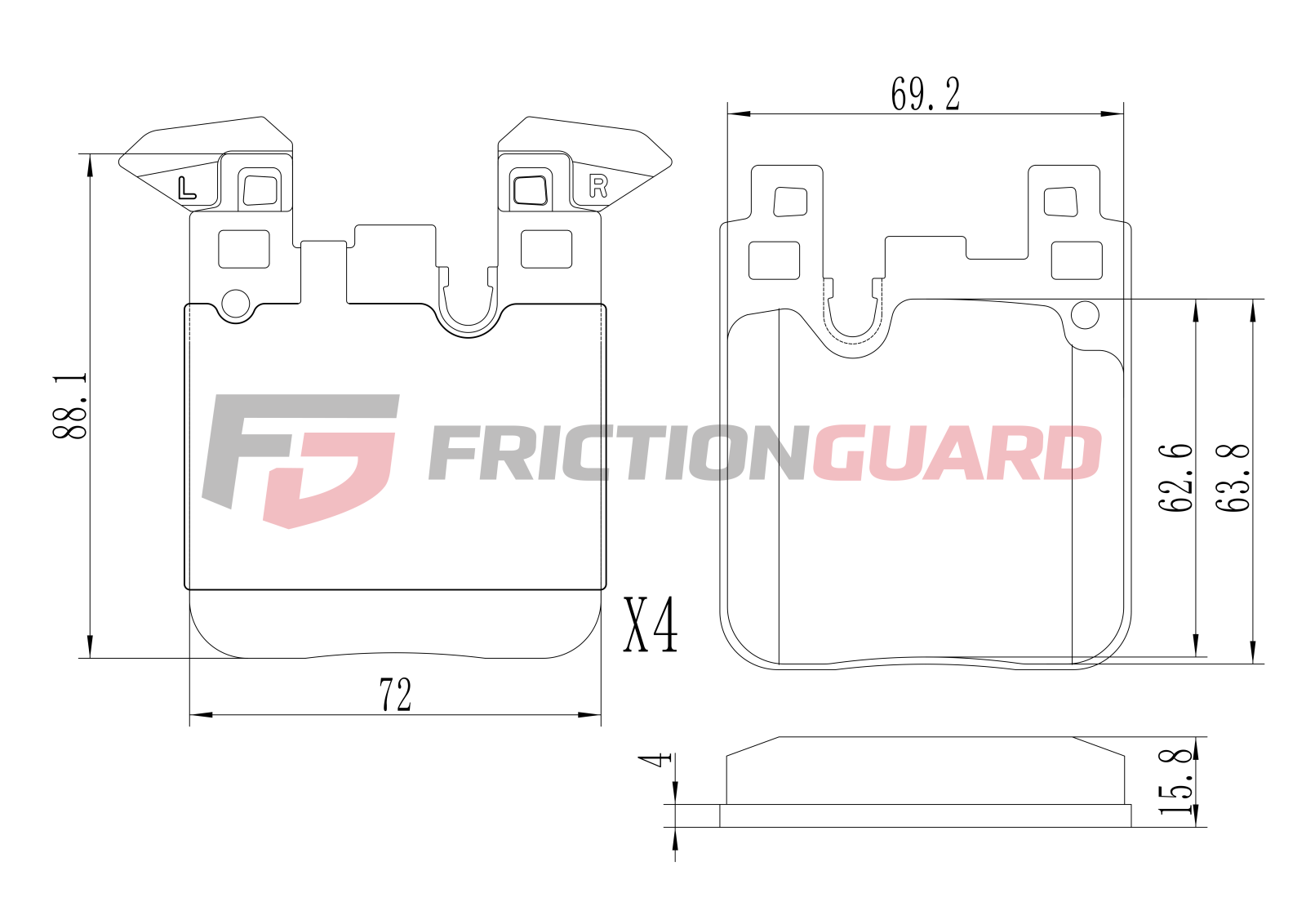 FrictionGuard Brake Pad For Mercedes-Benz - product image 2