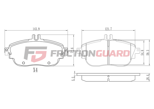 FrictionGuard Brake Pad For Mercedes-Benz - product image 2