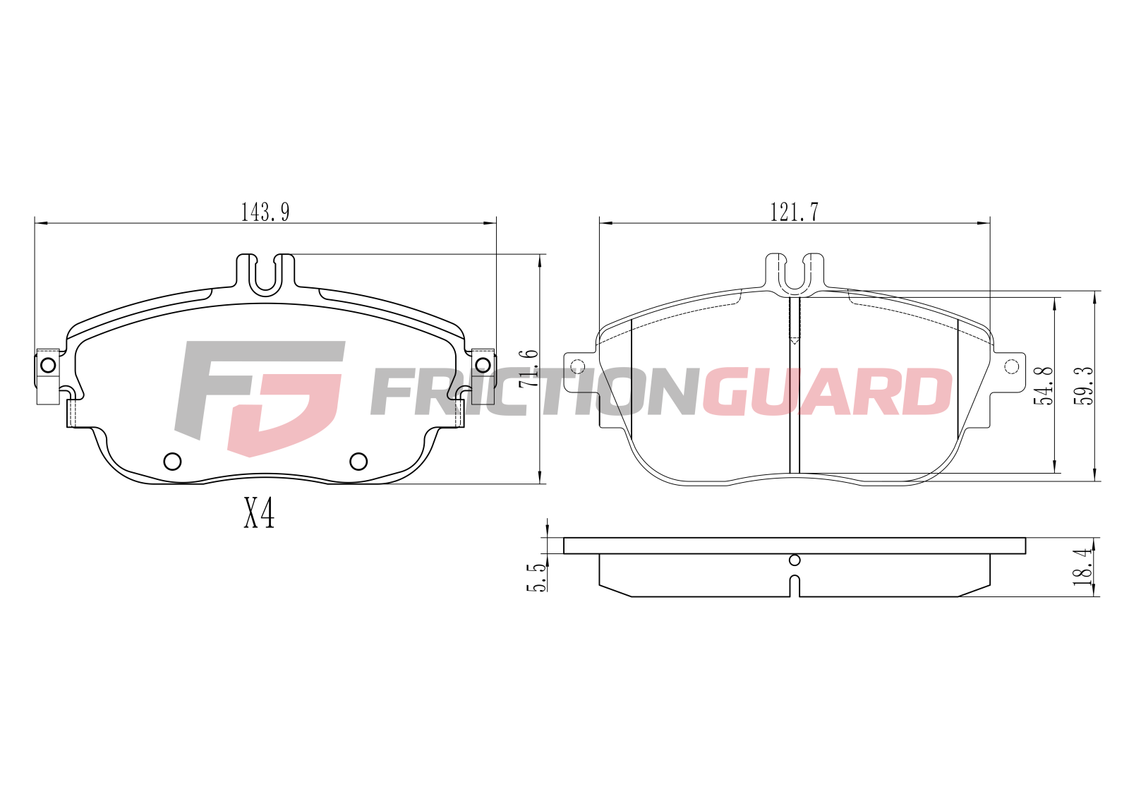 FrictionGuard Brake Pad For Mercedes-Benz - product image 2