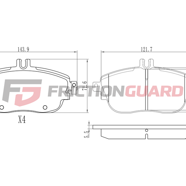 FrictionGuard Brake Pad For Mercedes-Benz - product image 2