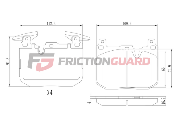 FrictionGuard Brake Pad For Mercedes-Benz - product image 2
