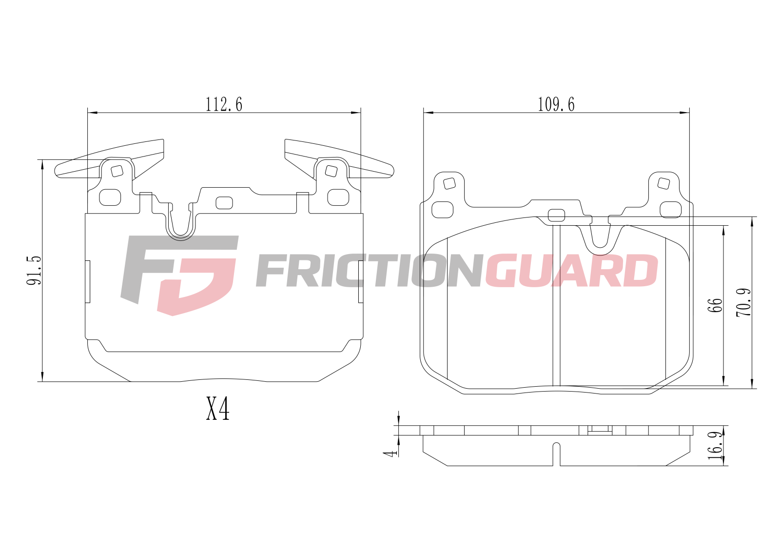 FrictionGuard Brake Pad For Mercedes-Benz - product image 2