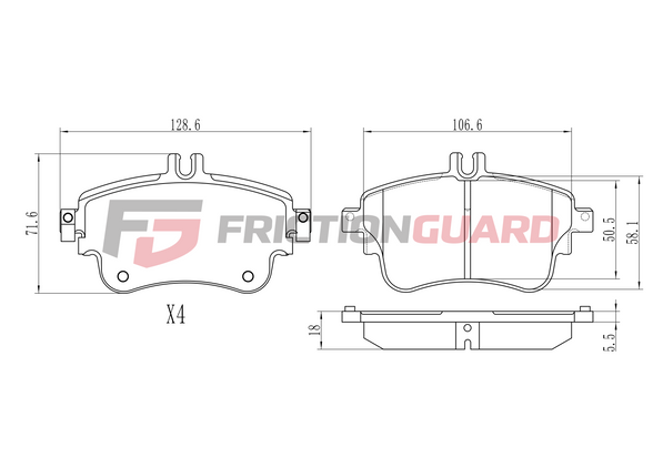 FrictionGuard Brake Pad For Mercedes-Benz - product image 2