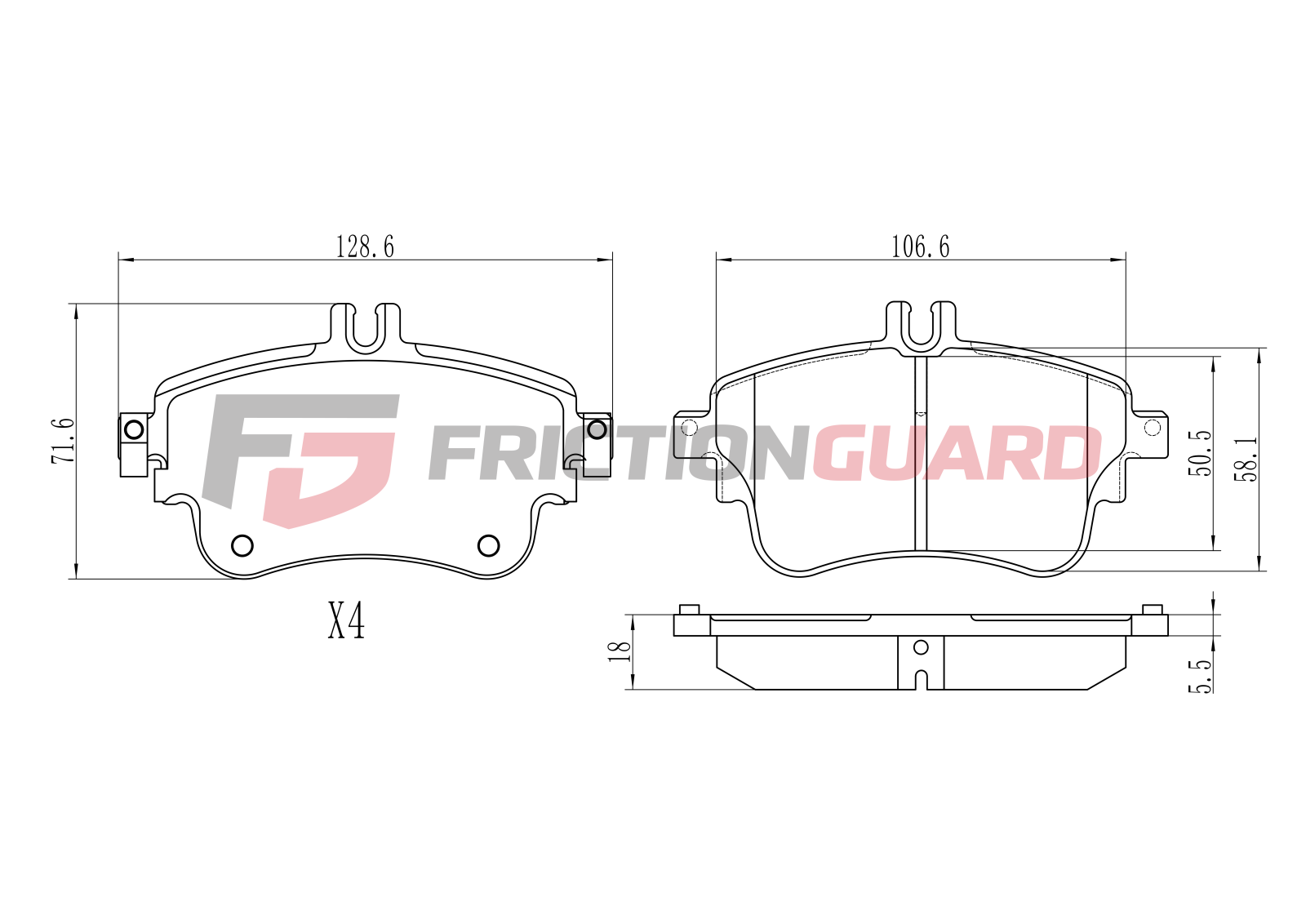 FrictionGuard Brake Pad For Mercedes-Benz - product image 2
