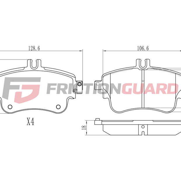 FrictionGuard Brake Pad For Mercedes-Benz - product image 2
