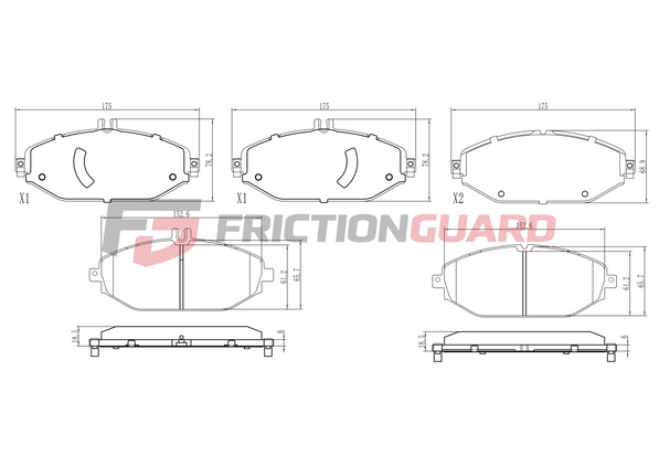 FrictionGuard Brake Pad For Mercedes-Benz - product image 2
