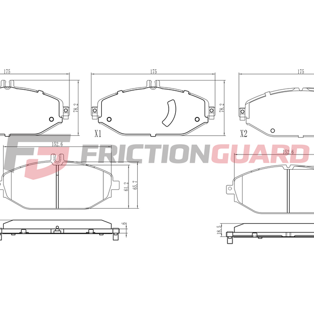 FrictionGuard Brake Pad For Mercedes-Benz - product image 2