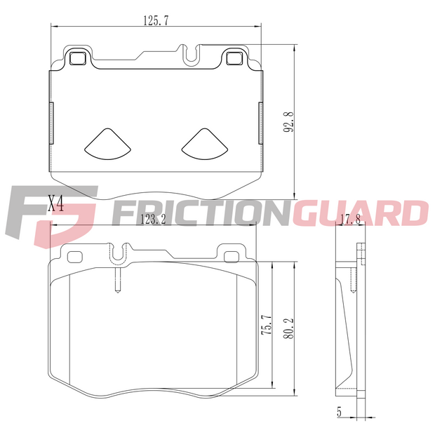 FrictionGuard Brake Pad For Mercedes-Benz - product image 2