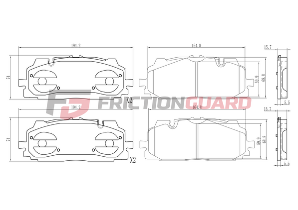 FrictionGuard Brake Pad For Mercedes-Benz - product image 2