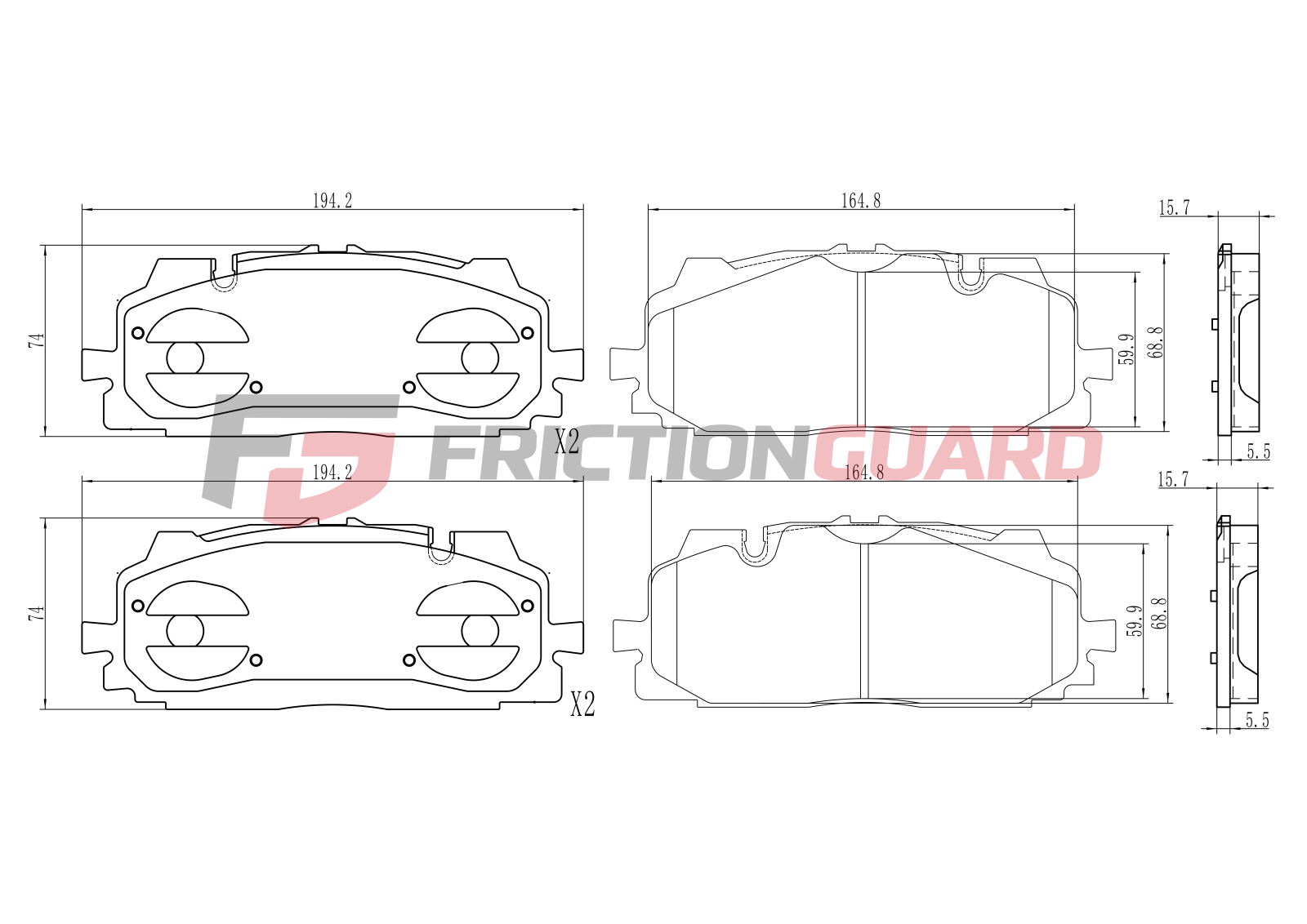 FrictionGuard Brake Pad For Mercedes-Benz - product image 2
