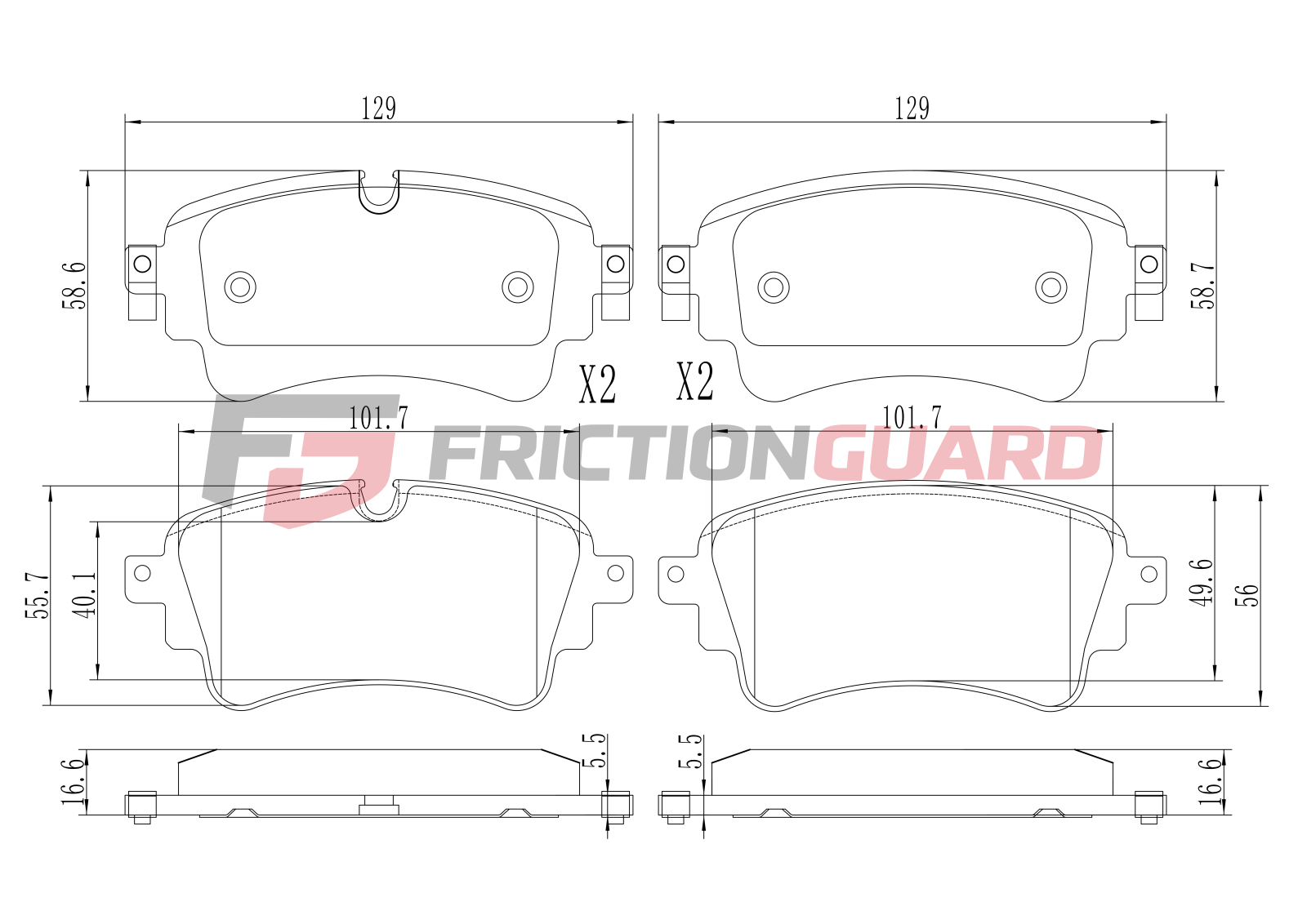 FrictionGuard Brake Pad For Mercedes-Benz - product image 2