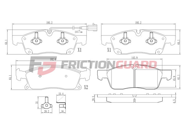 FrictionGuard Brake Pad For Mercedes-Benz - product image 2
