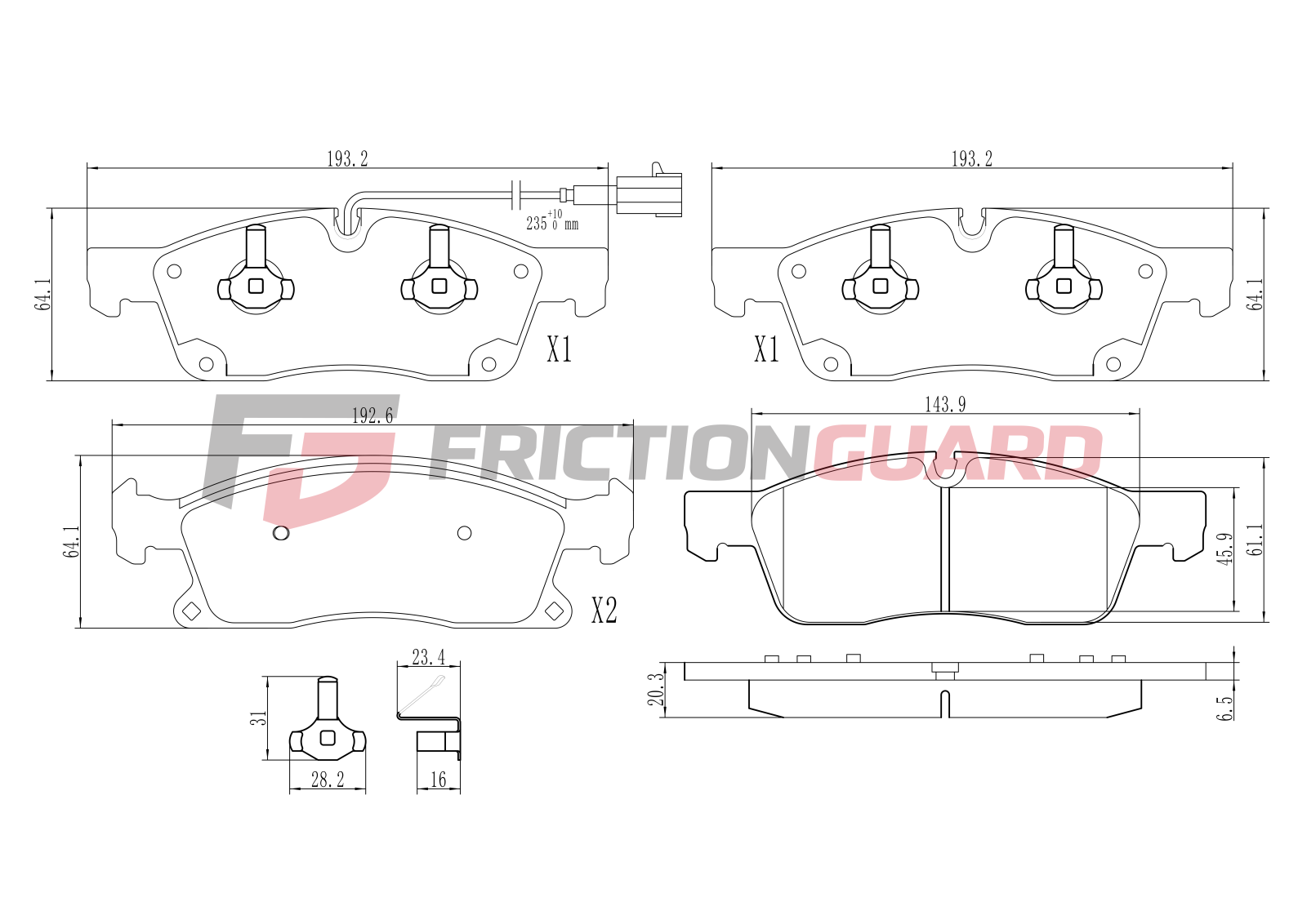 FrictionGuard Brake Pad For Mercedes-Benz - product image 2
