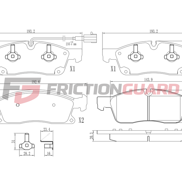 FrictionGuard Brake Pad For Mercedes-Benz - product image 2