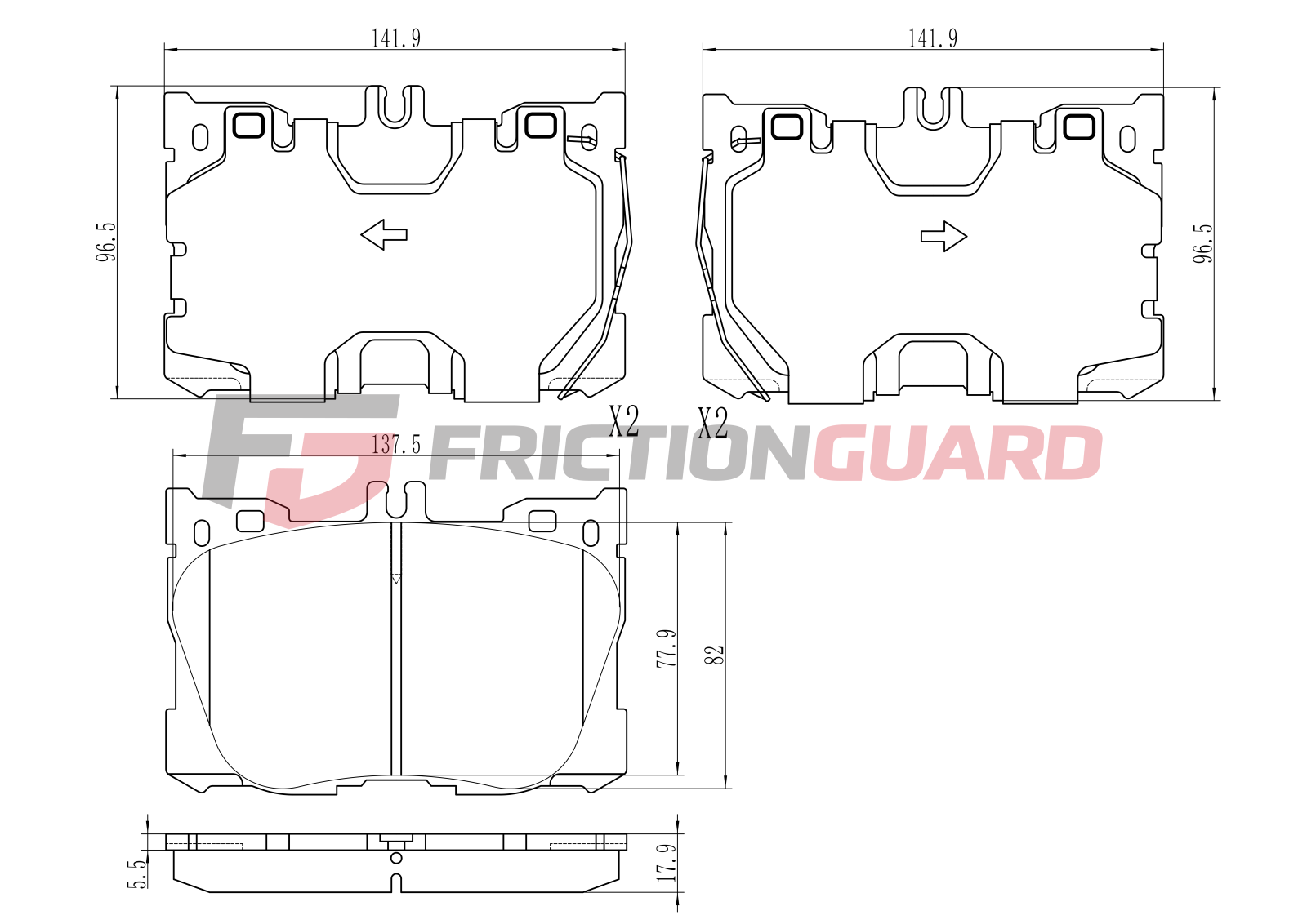 FrictionGuard Brake Pad For Mercedes-Benz - product image 2
