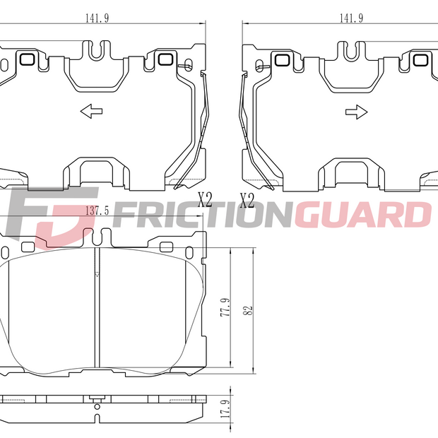 FrictionGuard Brake Pad For Mercedes-Benz - product image 2