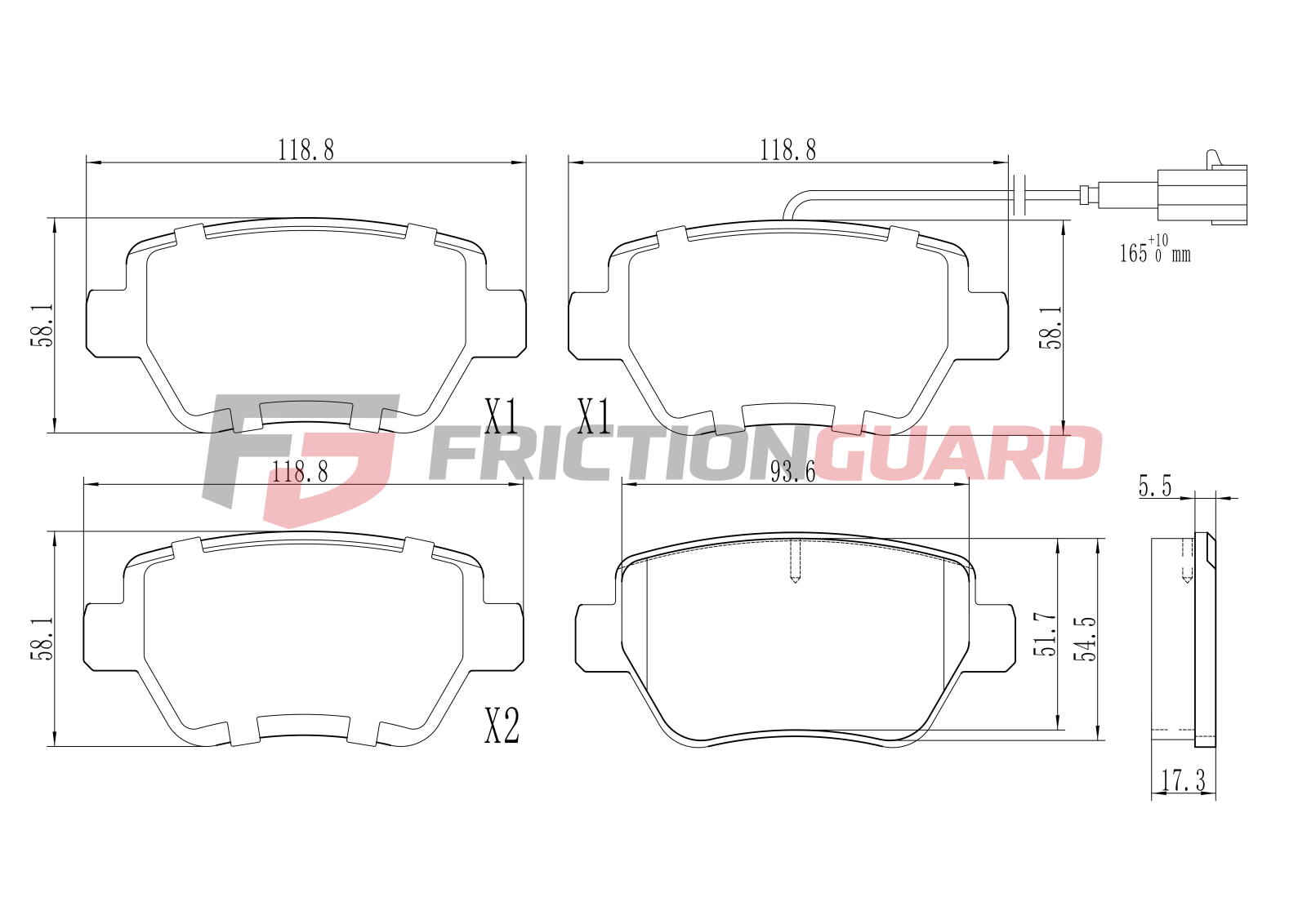 FrictionGuard Brake Pad For Mercedes-Benz - product image 2