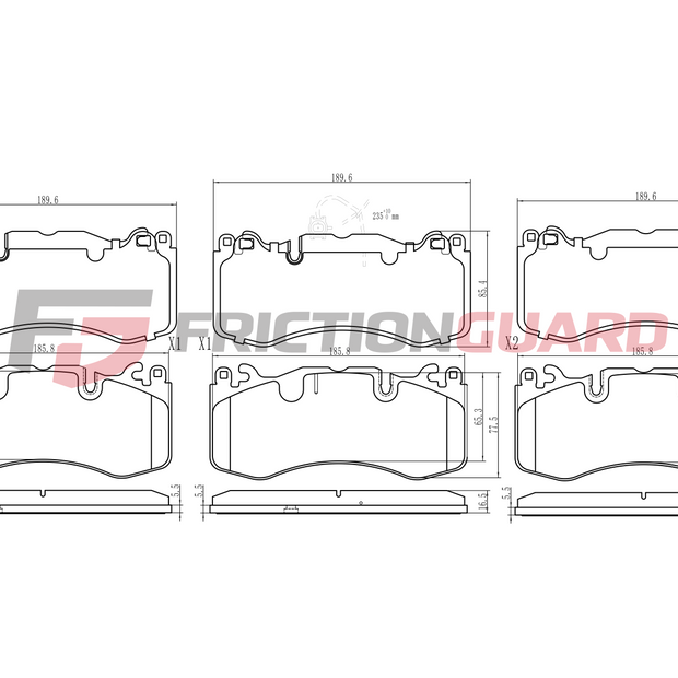 FrictionGuard Brake Pad For Mercedes-Benz 2005-2015 - product image 2
