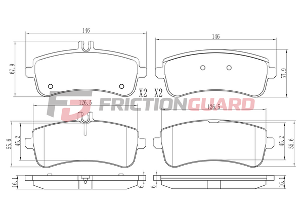 FrictionGuard Brake Pad For Porsche 2012-2016 - product image 2
