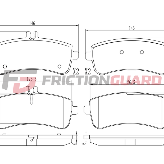 FrictionGuard Brake Pad For Porsche 2012-2016 - product image 2
